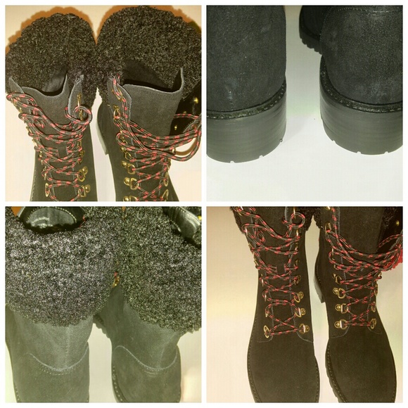 ๐NWOB Steven Black Suede "Lavar" Lace-Up Boots - Picture 3 of 5